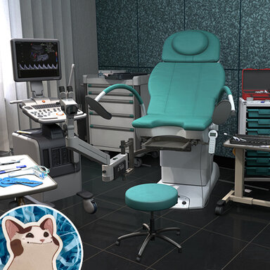 Gynecologist exam cabinet