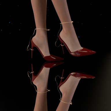 Y-Heels 01 Burgundy Chain Stilettos