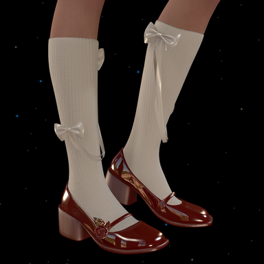 Y-Heel6.1 Bow Knit Socks & Patent Heels