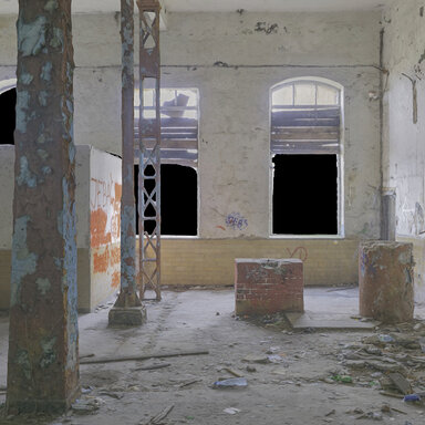 High hall in an abandoned factory