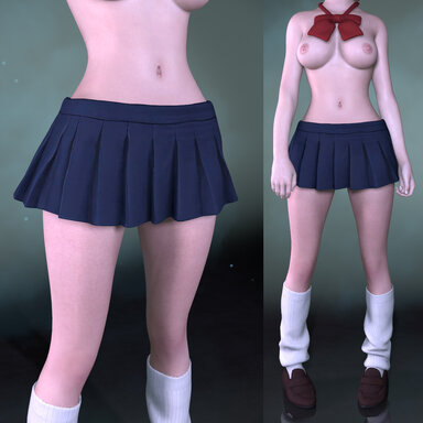 Short blue Cosplay skirt