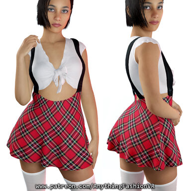 ( 2 piece Outfit )Tied Top and Skirt with Straps