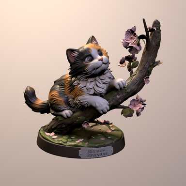 Calico Cat Figurine Statue