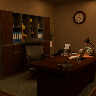 CEO's office at night