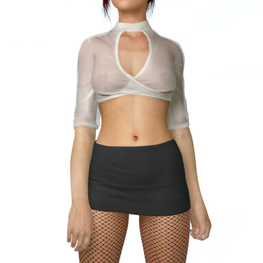 Black Skirt with White Top Combo