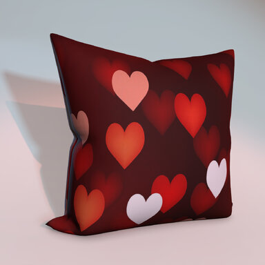 Throw Pillow With Hearts
