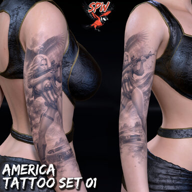 SpwCreation: Spw Tattoos America Pack 01