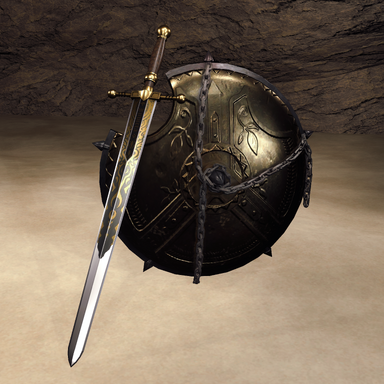 Gold sword & shield