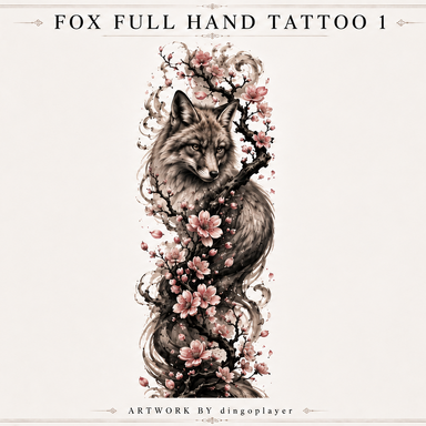 Fox full hand tattoo collection
