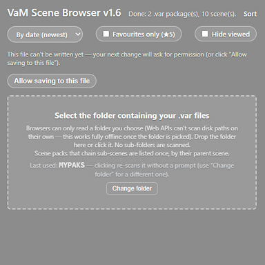 Simple Self Contained Scene Browser