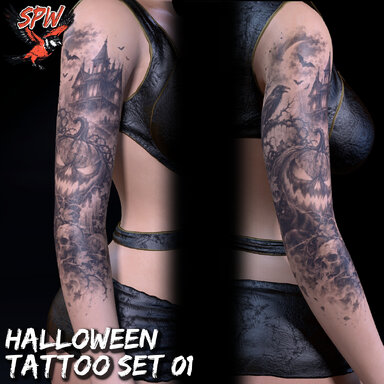 SpwCreation: Halloween Tattoos Set 01