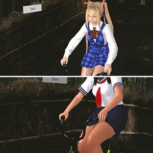 Sexy schoolgirl on bicycle