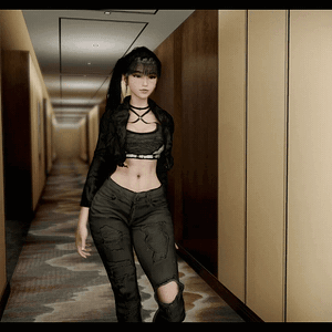 Eve walk animation and Punk outfit