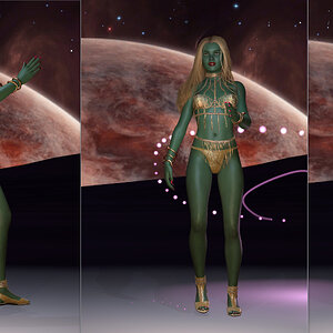 Green dancer collage